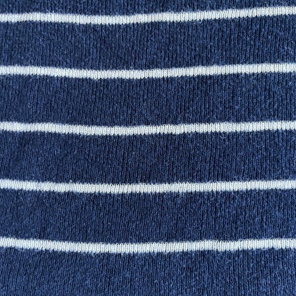 Nili Lotan Navy Breton Stripe Cotton Cashmere Blend Sweater Size Medium - Picture 3 of 5